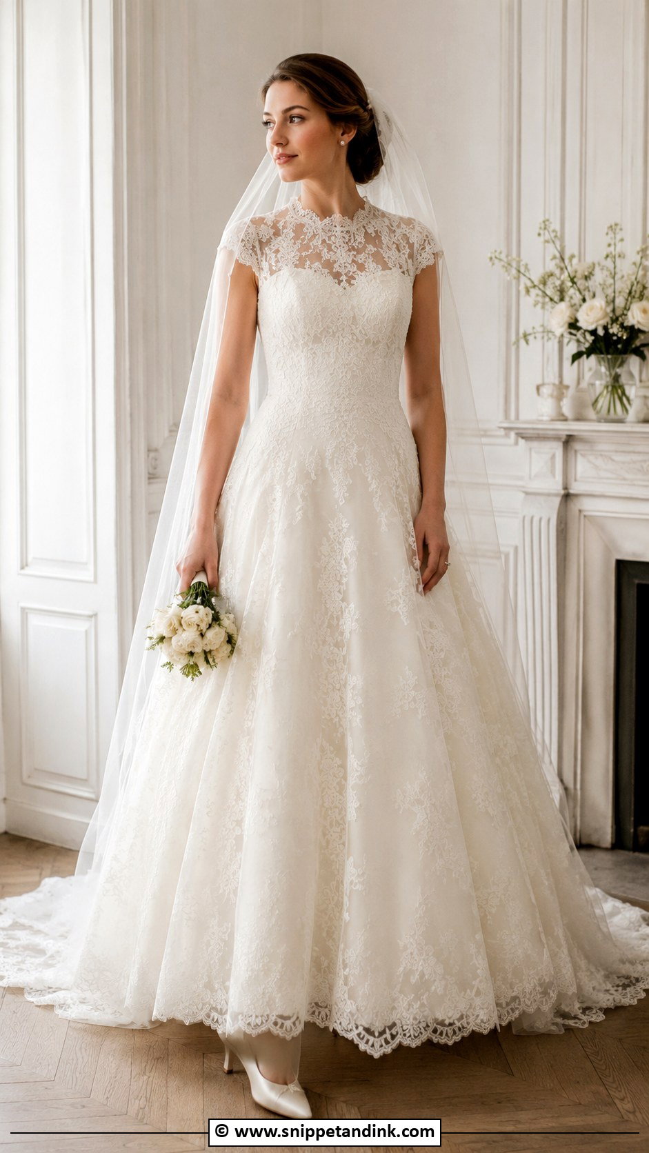 Chantilly Lace Ballgown Wedding Dress - Snippet and Ink - 25 Lace Ballgown Wedding Dress Ideas