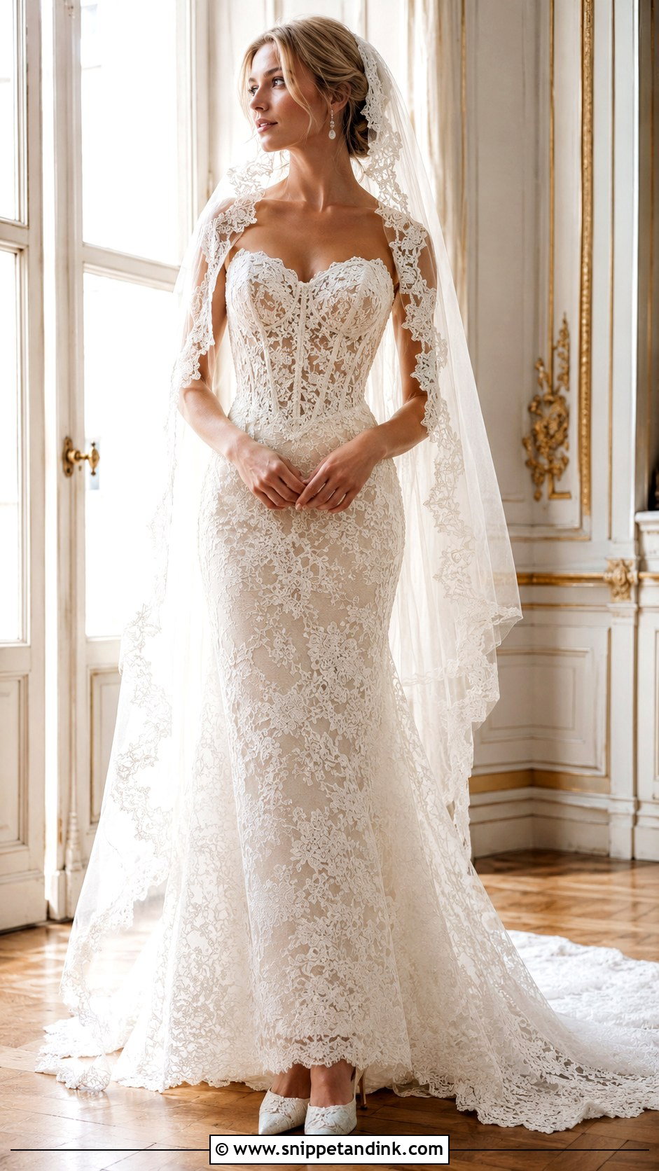 Chantilly Lace Corset Wedding Dress - Snippet and Ink - 20 Lace Corset Wedding Dresses