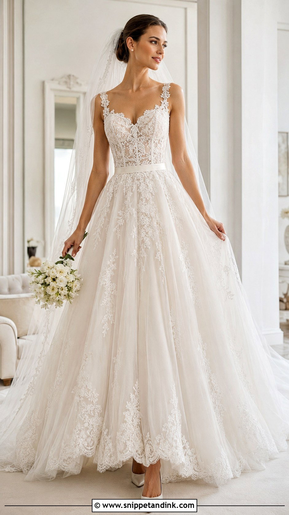 Chantilly Lace Princess Wedding Dress - Snippet and Ink - 20 Lace Princess Wedding Dresses