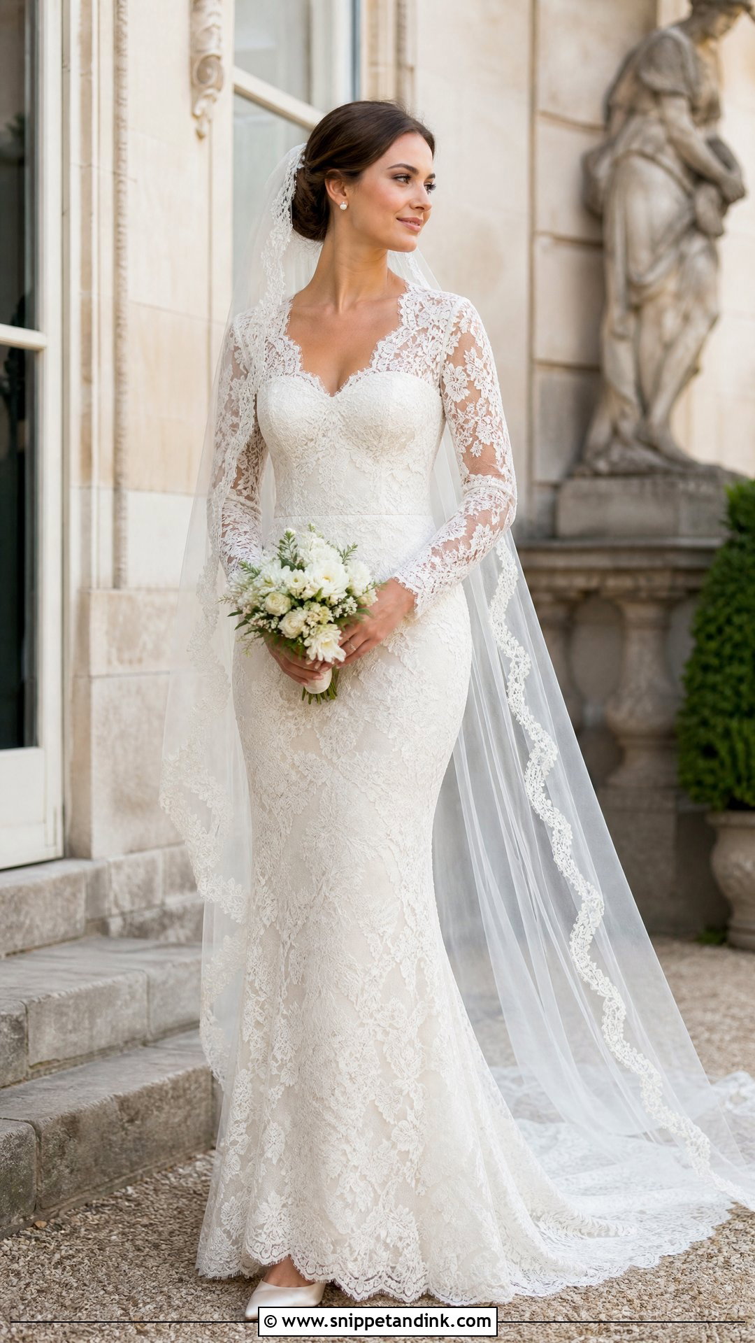 Chantilly Lace Sheath Wedding Dress - Snippet and Ink - 20 Wedding Dress Material Fabrics Ideas