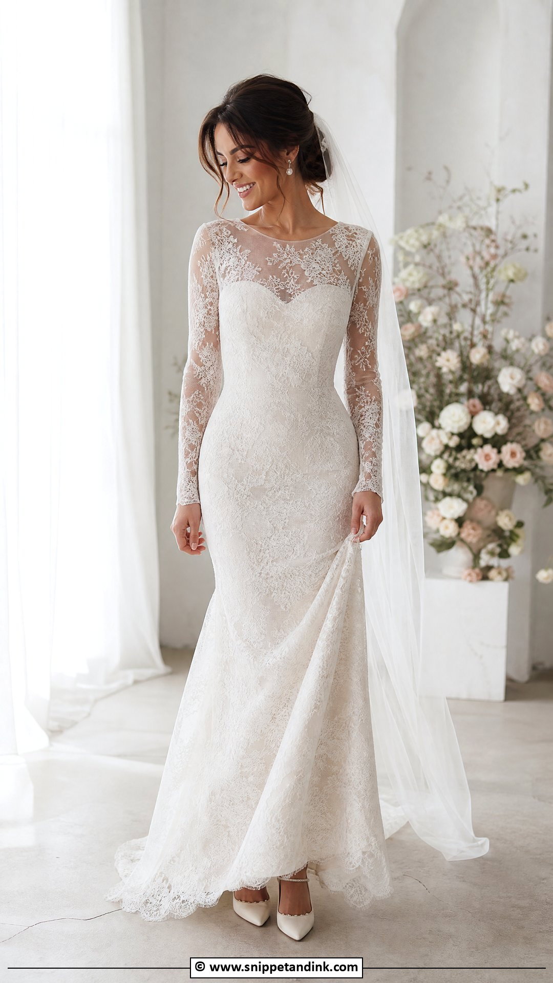 Chantilly Lace Wedding Dress - Snippet and Ink - 35 Lace Wedding Dresses