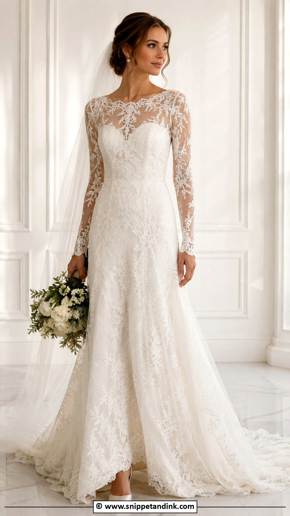 Chantilly Lace Wedding Dress - Snippet and Ink - 25 Lacy Wedding Dresses
