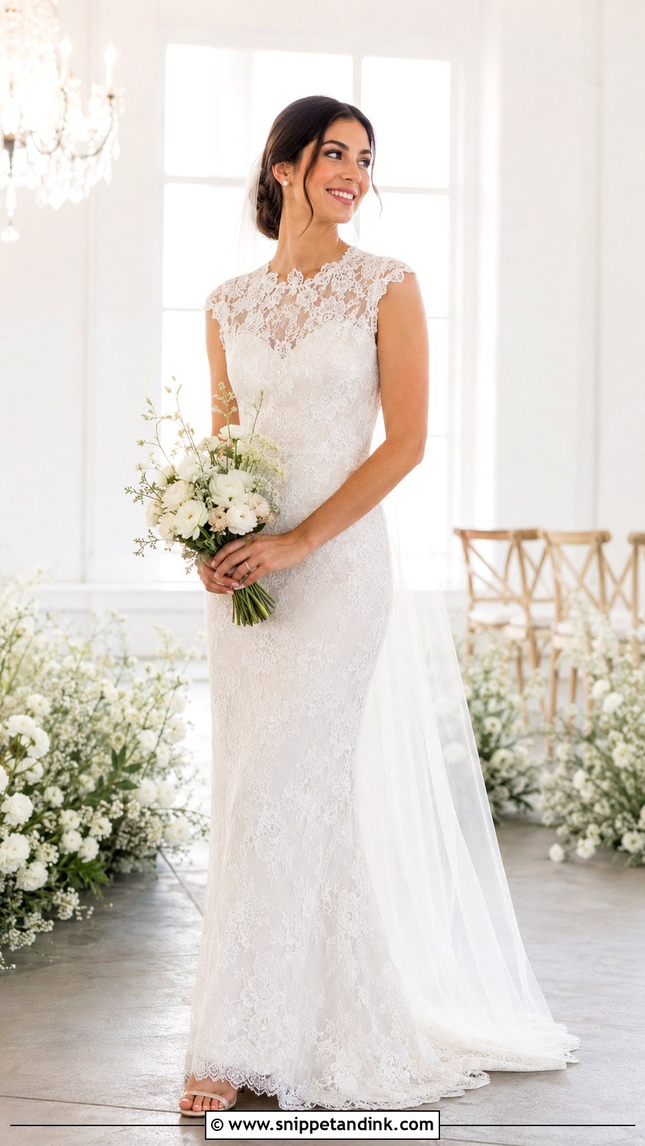 Chantilly Lace Wedding Gown - Snippet and Ink - 25 Lace Wedding Gowns