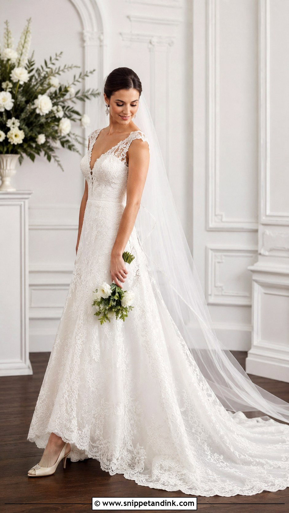 Chapel Train Wedding Dress - Snippet and Ink - 25 Long Train Wedding Dresses