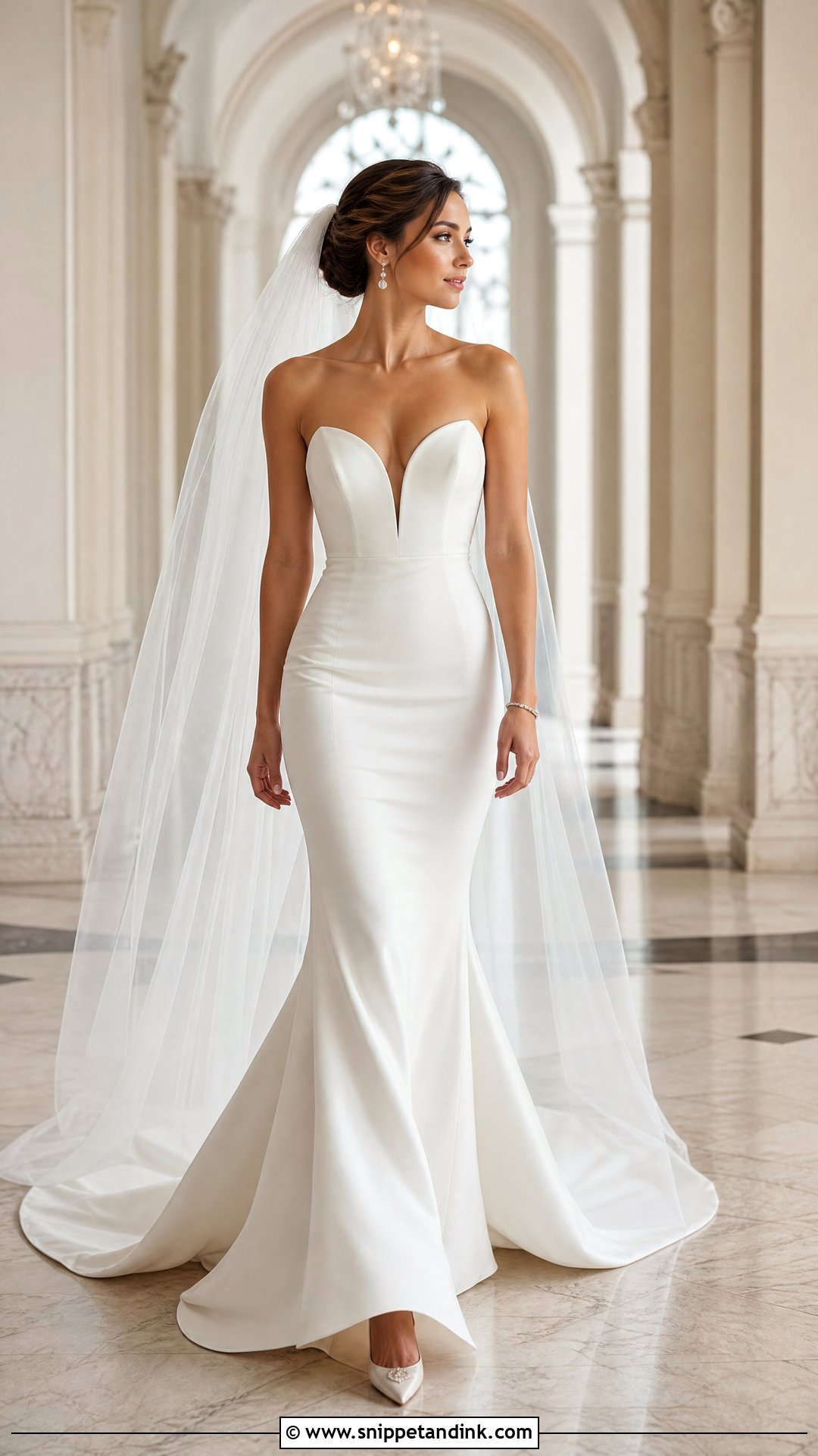 Chapel Veil With Mermaid Dress - Snippet and Ink - 20 Woman in Veil Ideas