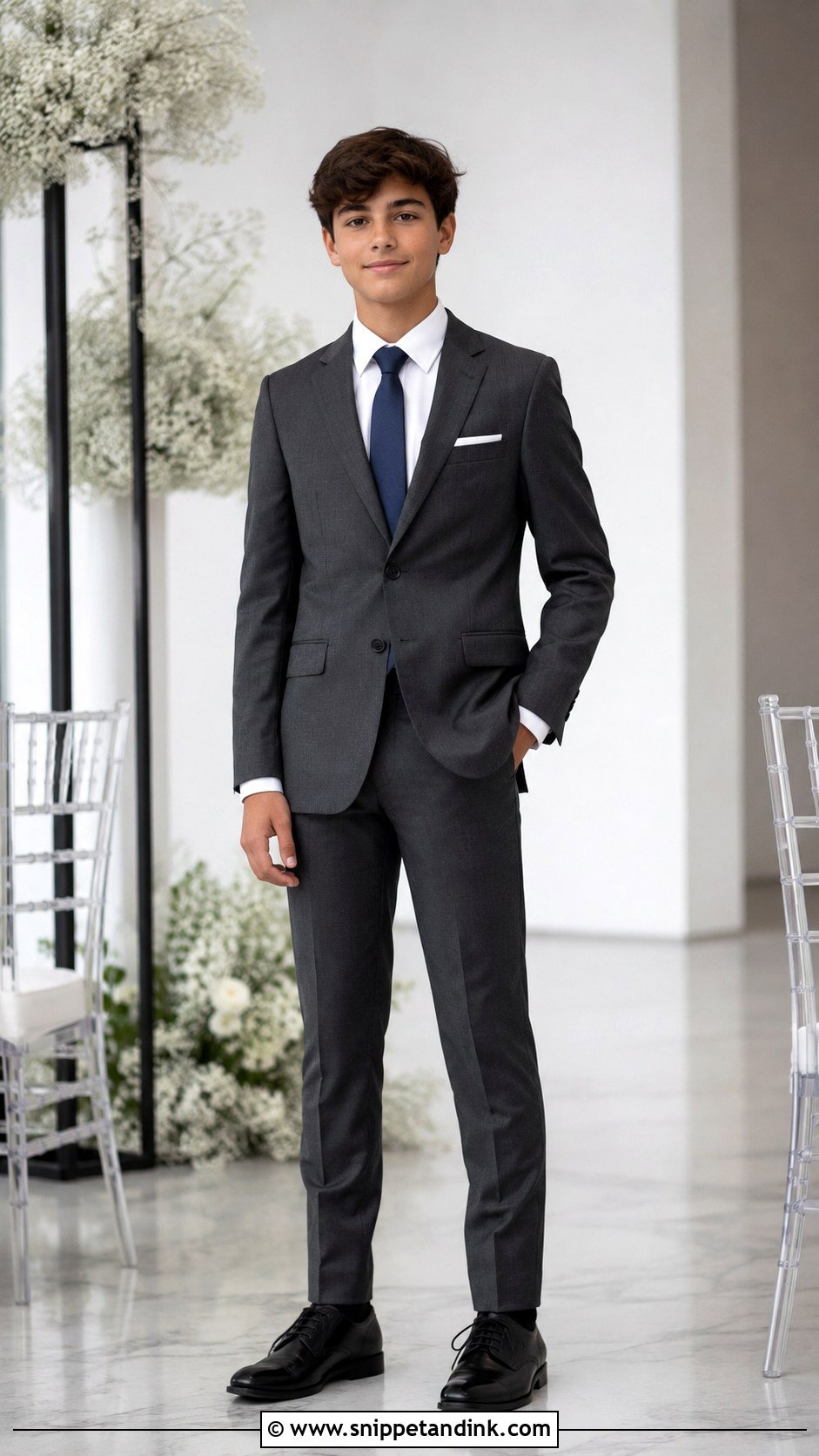 Charcoal Gray Suit Boys Wedding Outfit - Snippet and Ink - 20 Boys Wedding Outfits