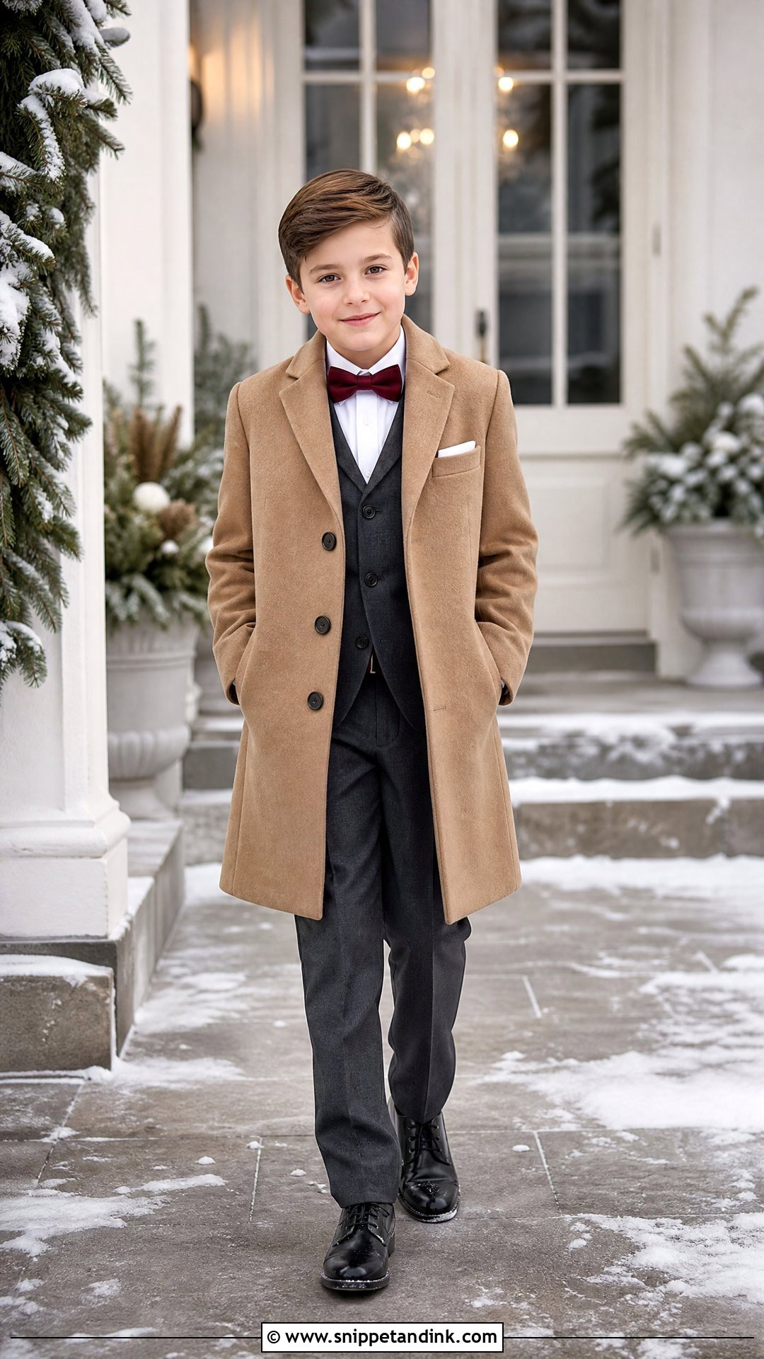 Charcoal Suit And Overcoat Page Boy Outfit - Snippet and Ink - 20 Page Boys Ideas