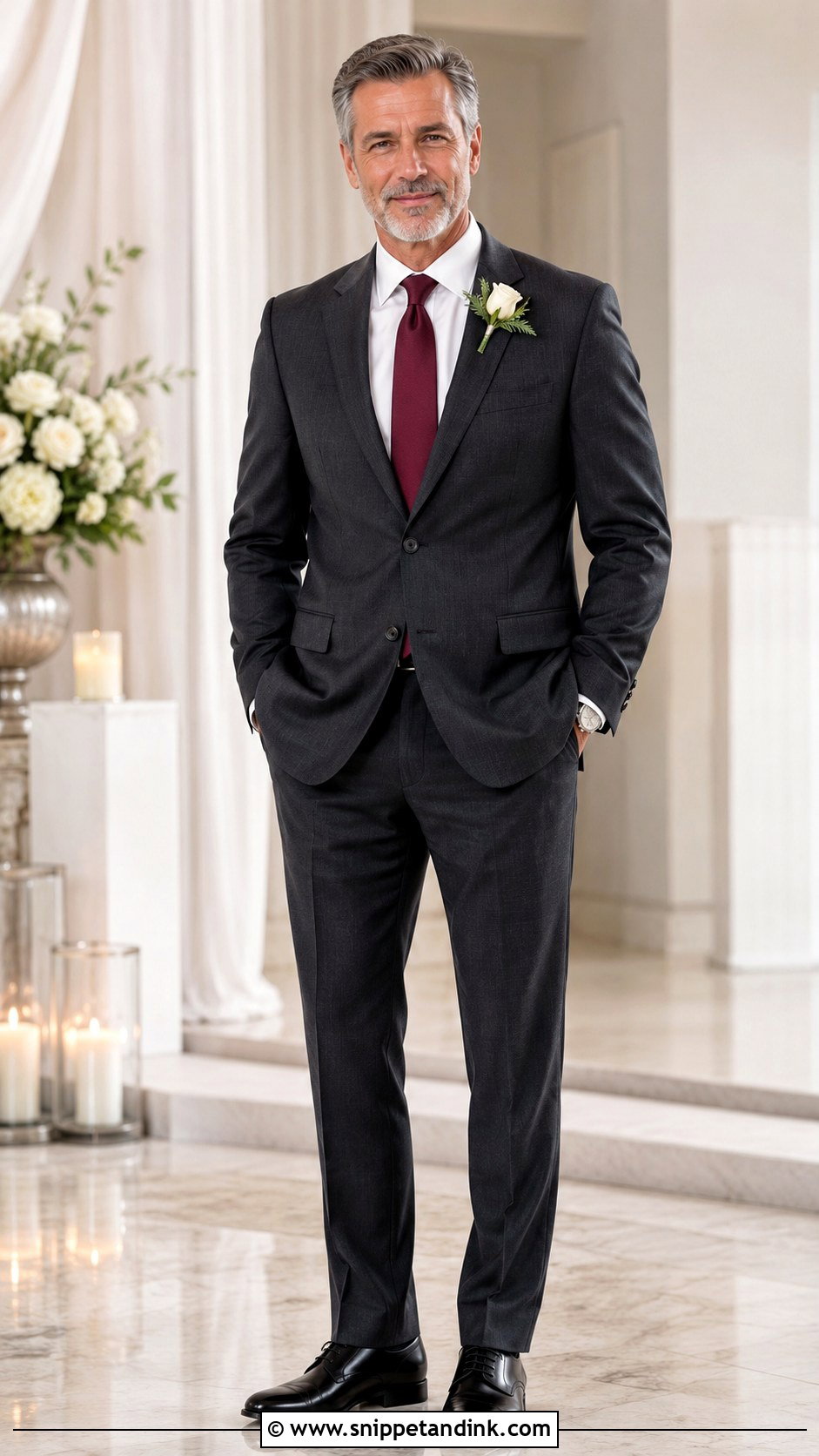 Charcoal Suit Father Wedding Outfit - Snippet and Ink - 25 Father Wedding Outfit Ideas