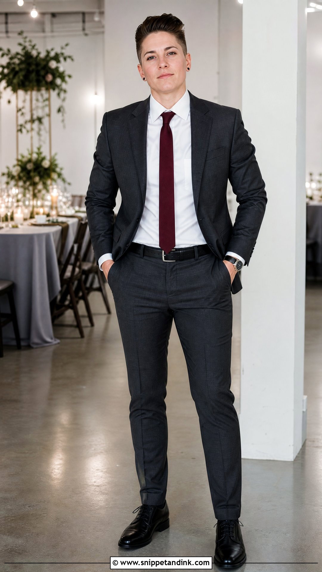 Charcoal Suit Masc Wedding Outfit - Snippet and Ink - 25 Masc Wedding Outfits
