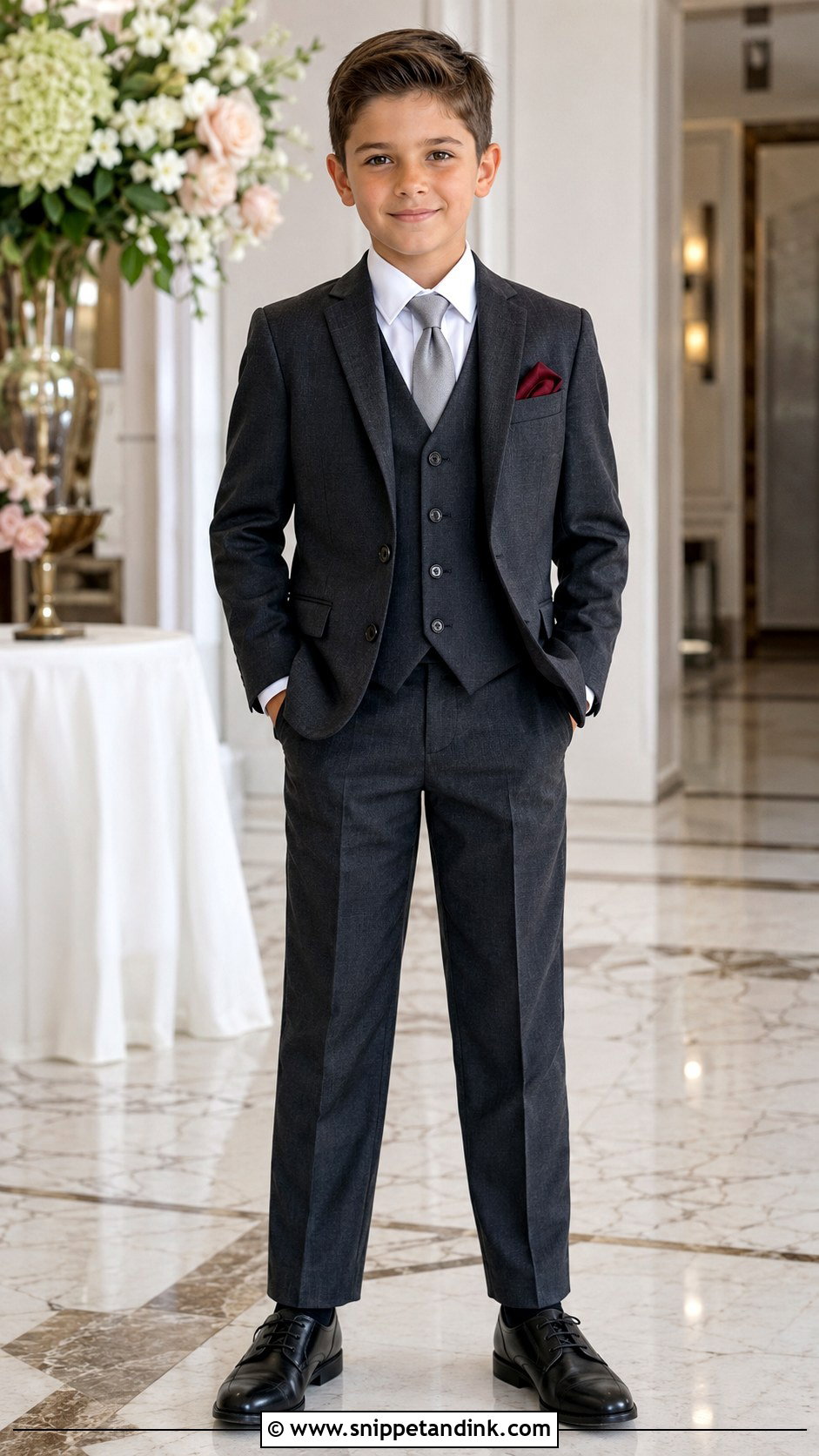 Charcoal Three Piece Boys Wedding Suit - Snippet and Ink - 20 Boys Suits for Wedding