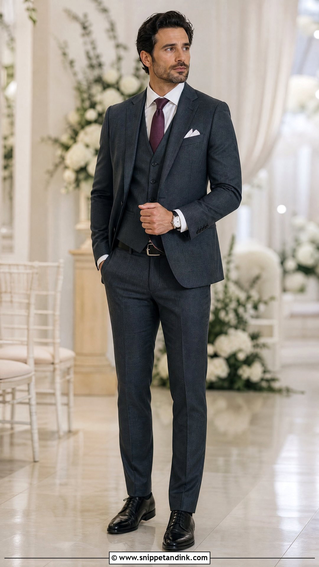 Charcoal Three Piece Suit Outfit for Brides Brother - Snippet and Ink - 20 Outfit for Brides Brother Ideas