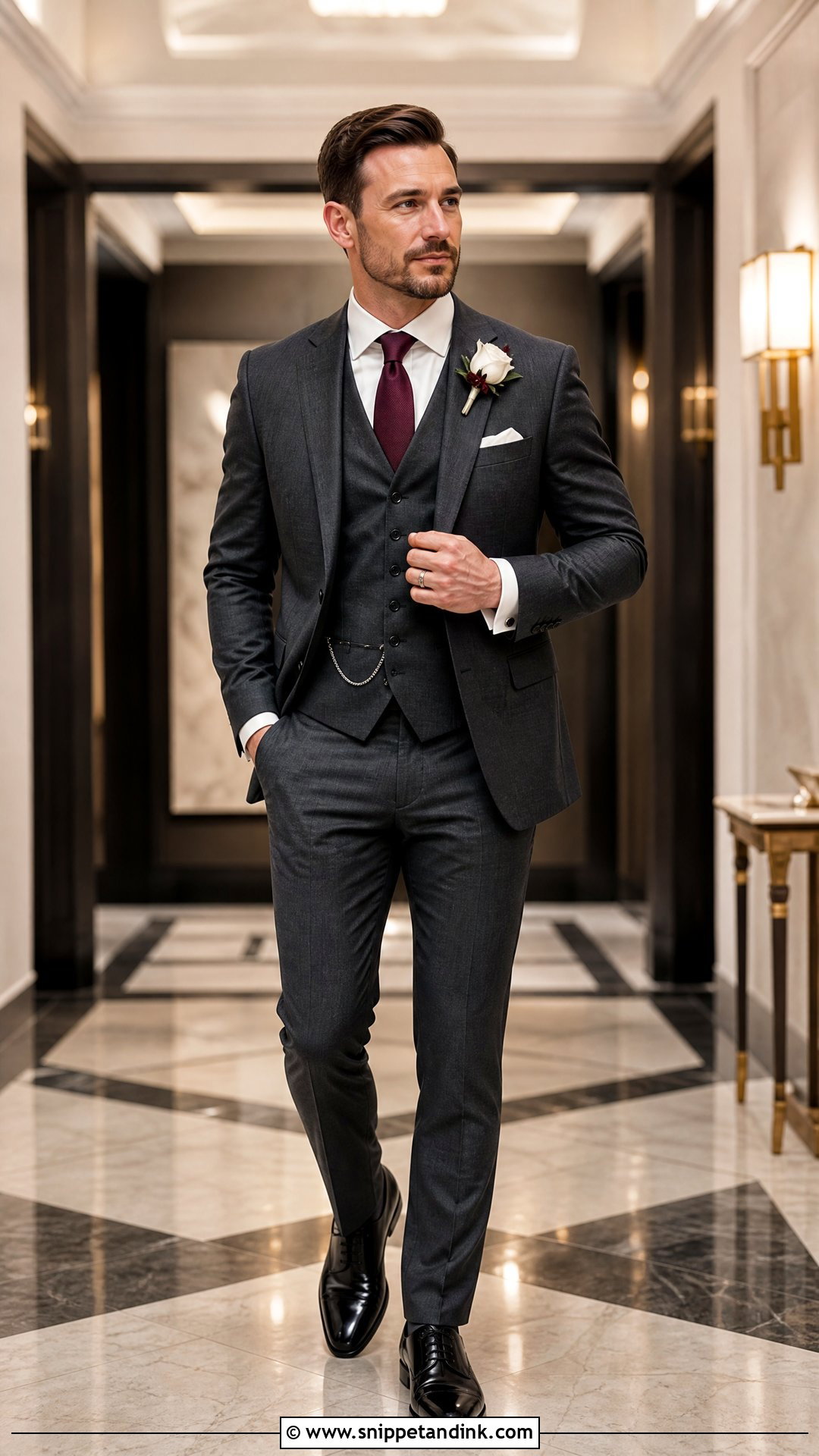 Charcoal Three Piece Wedding Suit - Snippet and Ink - 20 Three Piece Suit Wedding Ideas