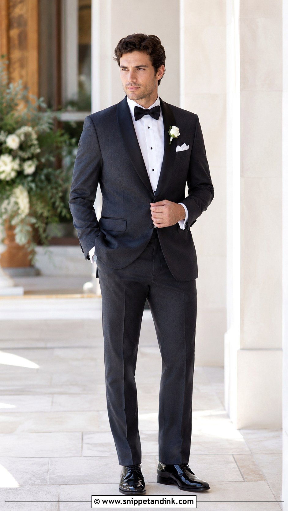 Charcoal Tuxedo Wedding Look - Snippet and Ink - 30 Tuxedo Wedding Ideas