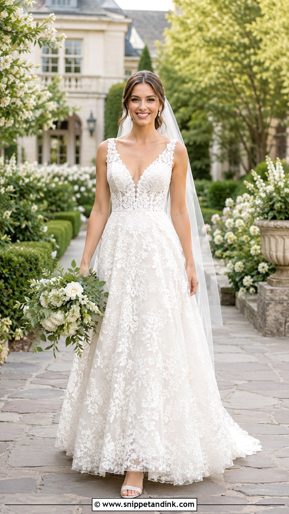Charlotte Wedding Dress With Floral Lace - Snippet and Ink - 20 Charlotte Wedding Dress Ideas