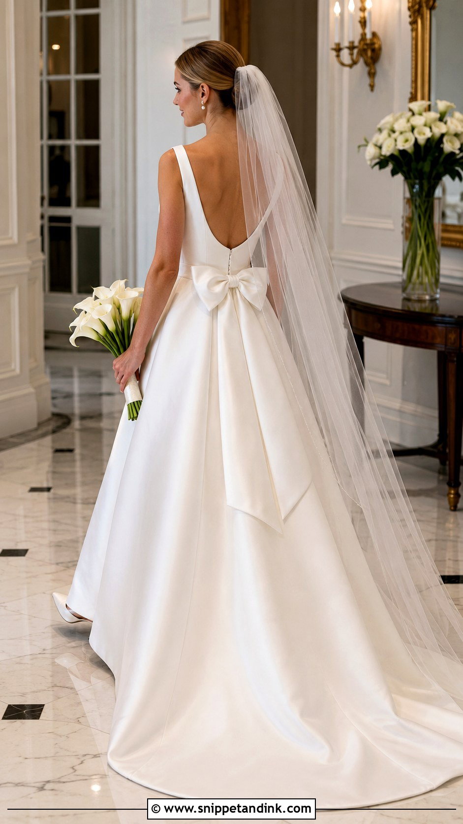 Charlotte York Bow Back Satin Wedding Dress - Snippet and Ink - 20 Charlotte York Wedding Dress Ideas