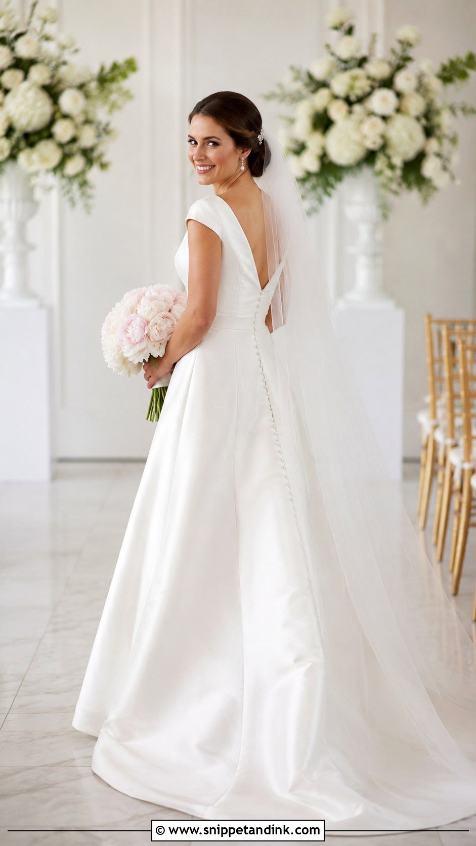 Charlotte York Cap Sleeve Satin Wedding Dress - Snippet and Ink - 20 Charlotte York Wedding Dress Ideas