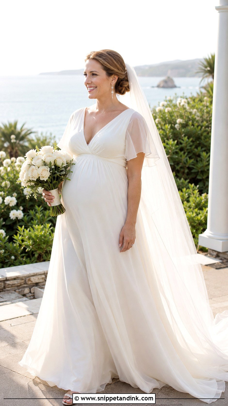 Charlotte York Empire Waist Chiffon Wedding Dress - Snippet and Ink - 20 Charlotte York Wedding Dress Ideas