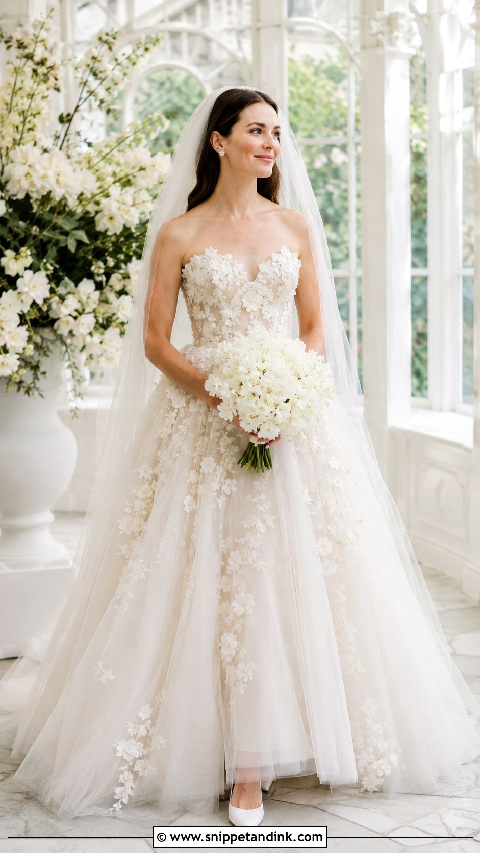 Charlotte York Floral Applique Wedding Dress - Snippet and Ink - 20 Charlotte York Wedding Dress Ideas