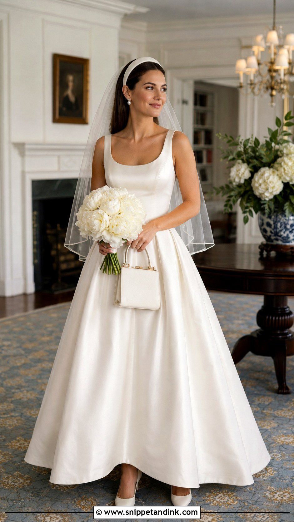 Charlotte York Scoop Neck Satin Wedding Dress - Snippet and Ink - 20 Charlotte York Wedding Dress Ideas