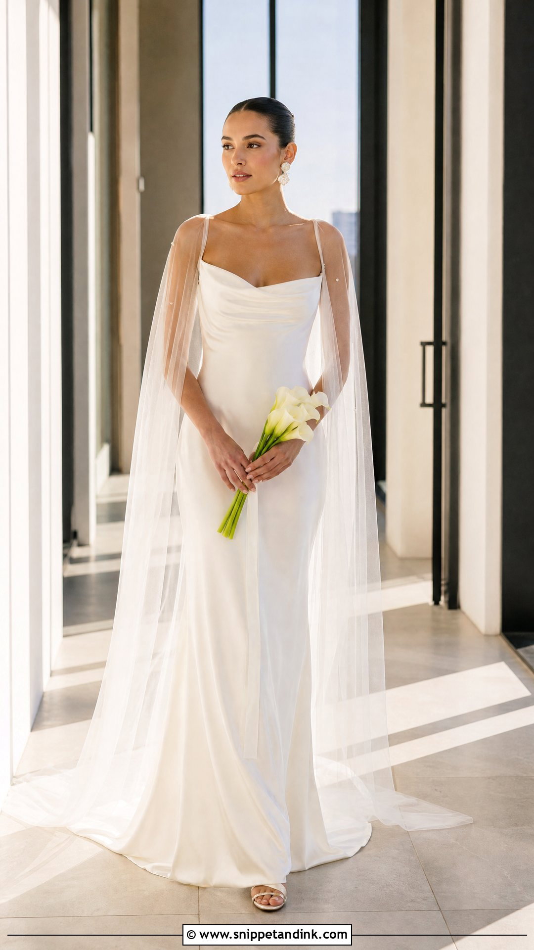 Charmeuse Cowl Neck Wedding Dress - Snippet and Ink - 20 Wedding Dress Material Fabrics Ideas
