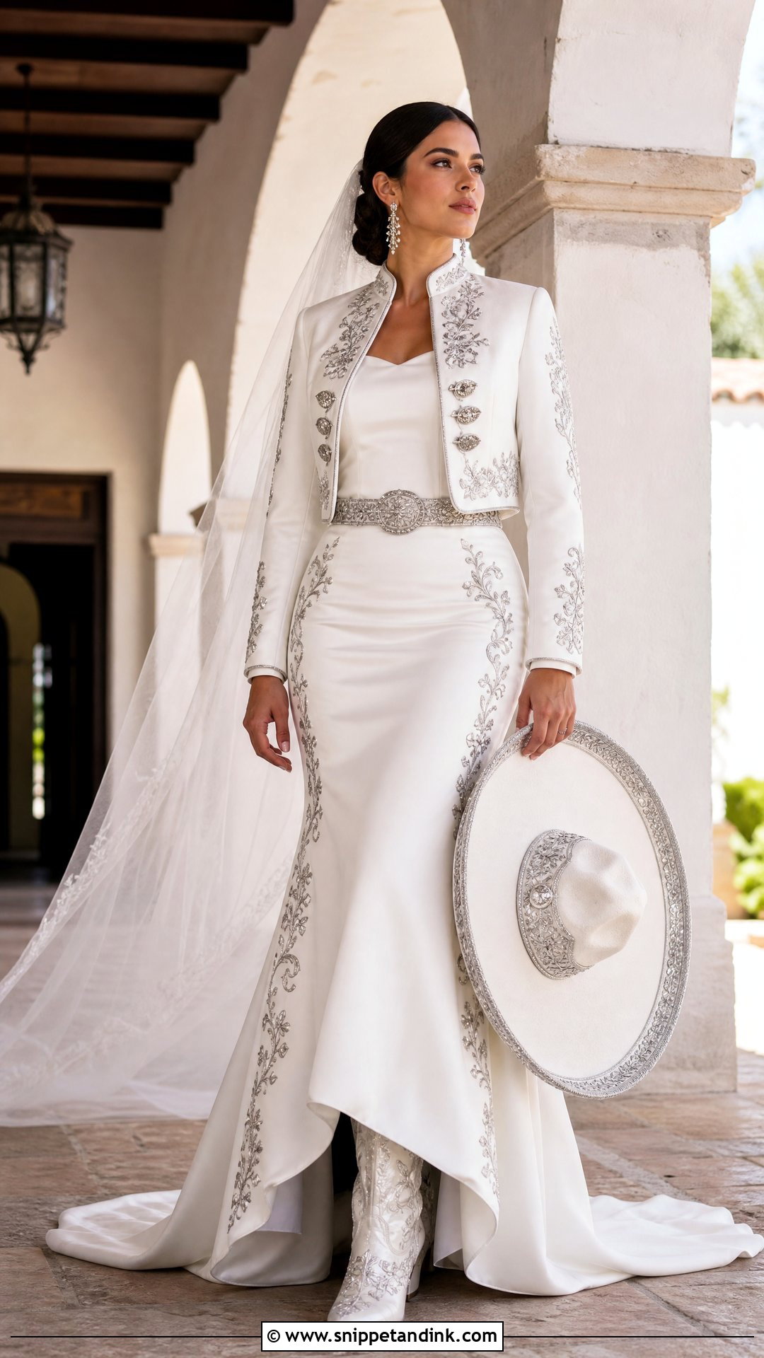 Charro Wedding Dress With Cropped Jacket - Snippet and Ink - 25 Charro Wedding Dress Ideas