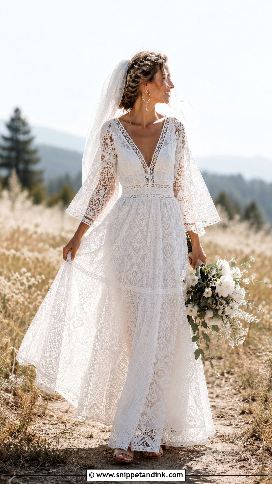 Cheap Boho Lace Wedding Dress - Snippet and Ink - 20 Cheap Wedding Dresses Online