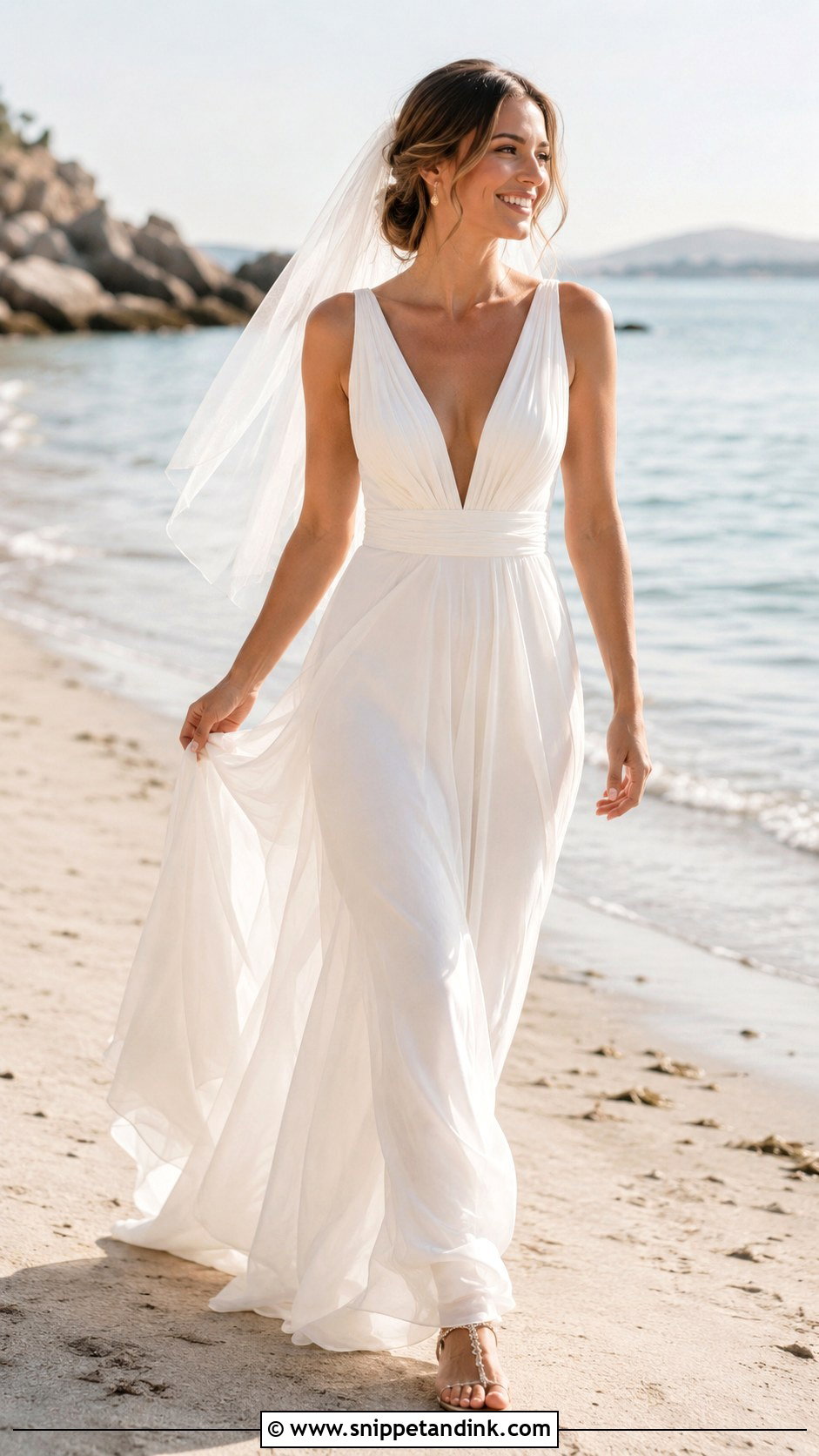 Cheap Chiffon Beach Wedding Dress - Snippet and Ink - 20 Cheap Wedding Dresses Online