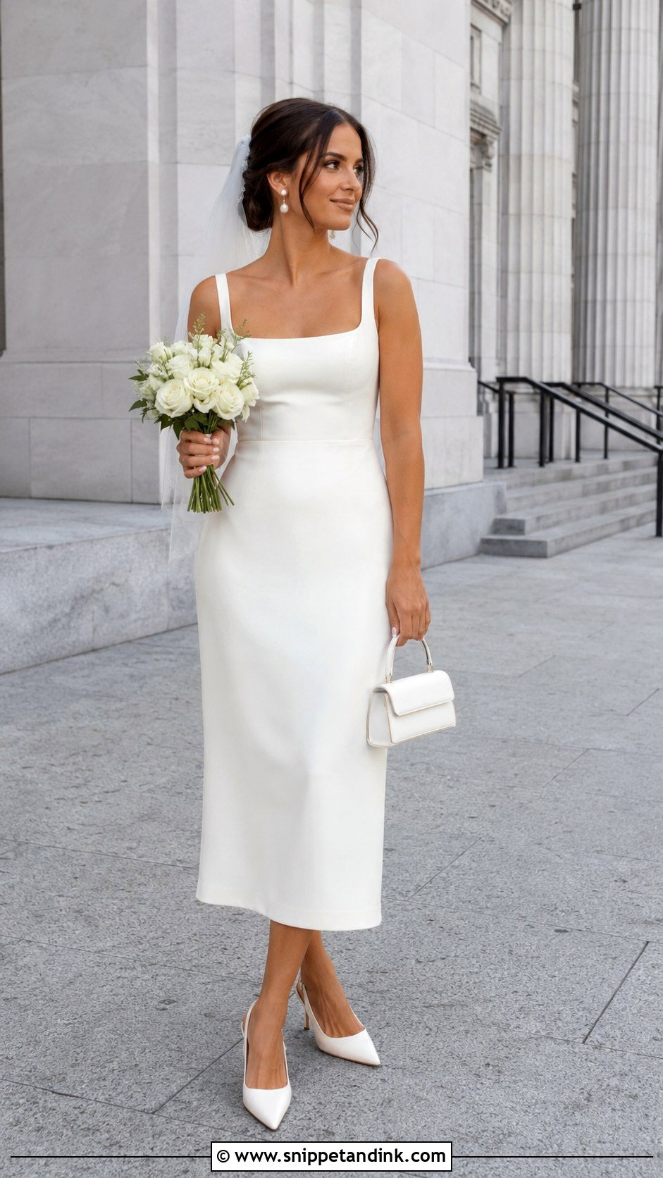 Cheap Courthouse Midi Wedding Dress - Snippet and Ink - 20 Cheap Wedding Dresses Online