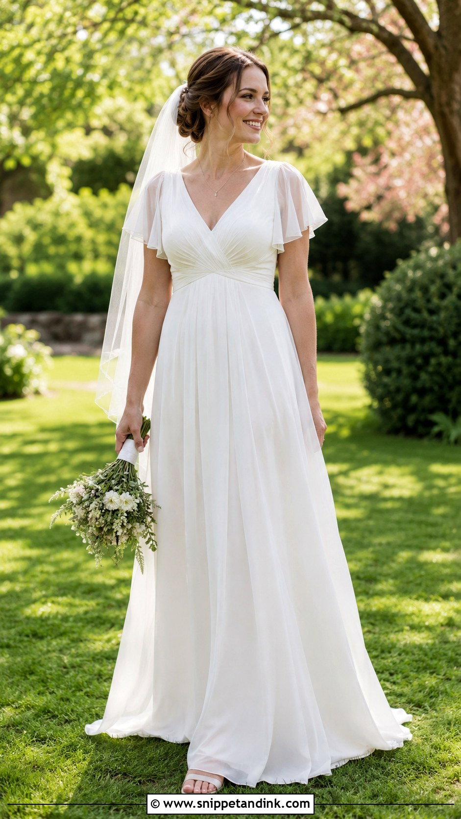 Cheap Empire Waist Chiffon Wedding Dress - Snippet and Ink - 20 Cheap Wedding Dresses Online