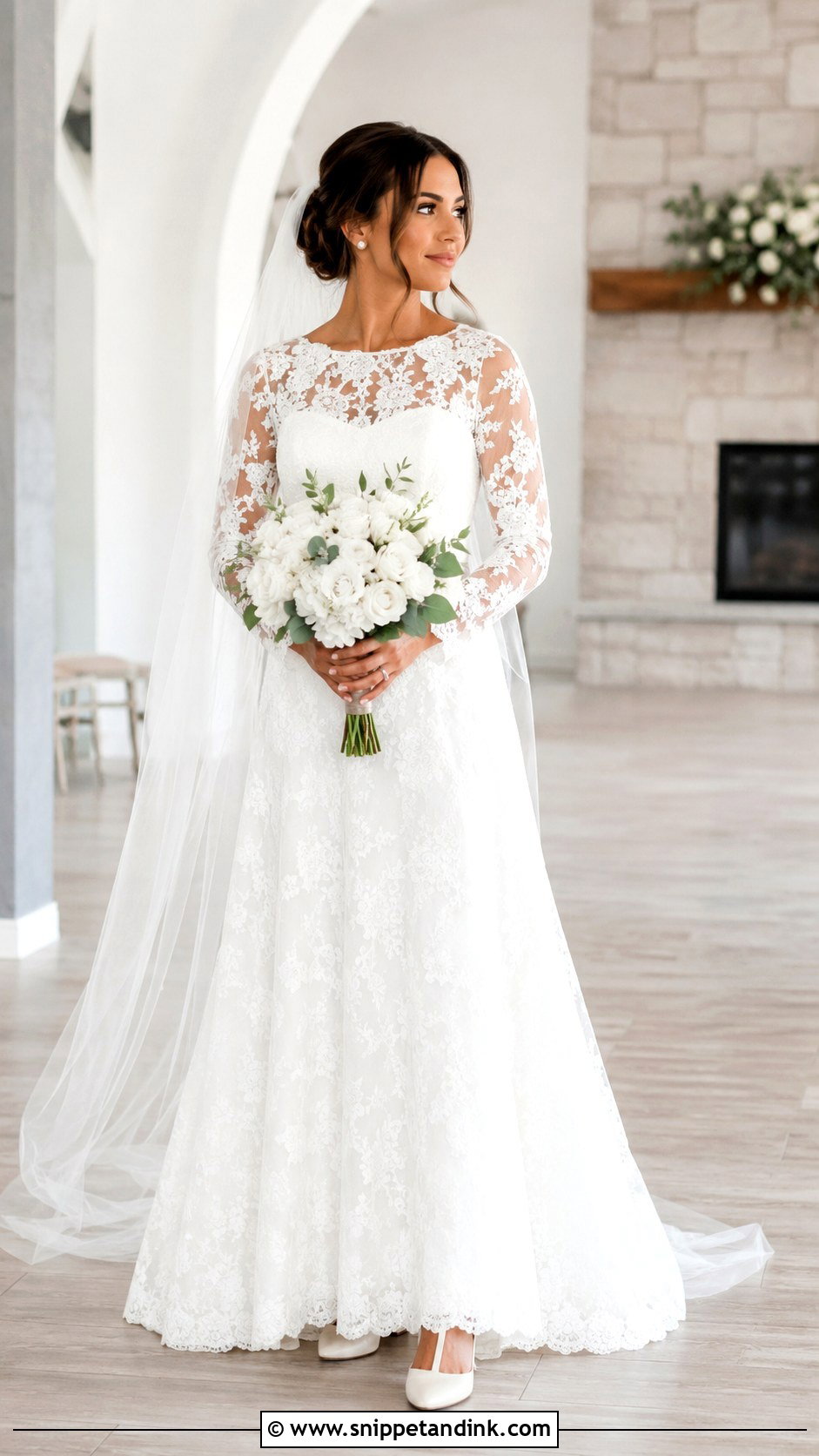 Cheap Long Sleeve Lace Wedding Dress - Snippet and Ink - 20 Cheap Wedding Dresses Online