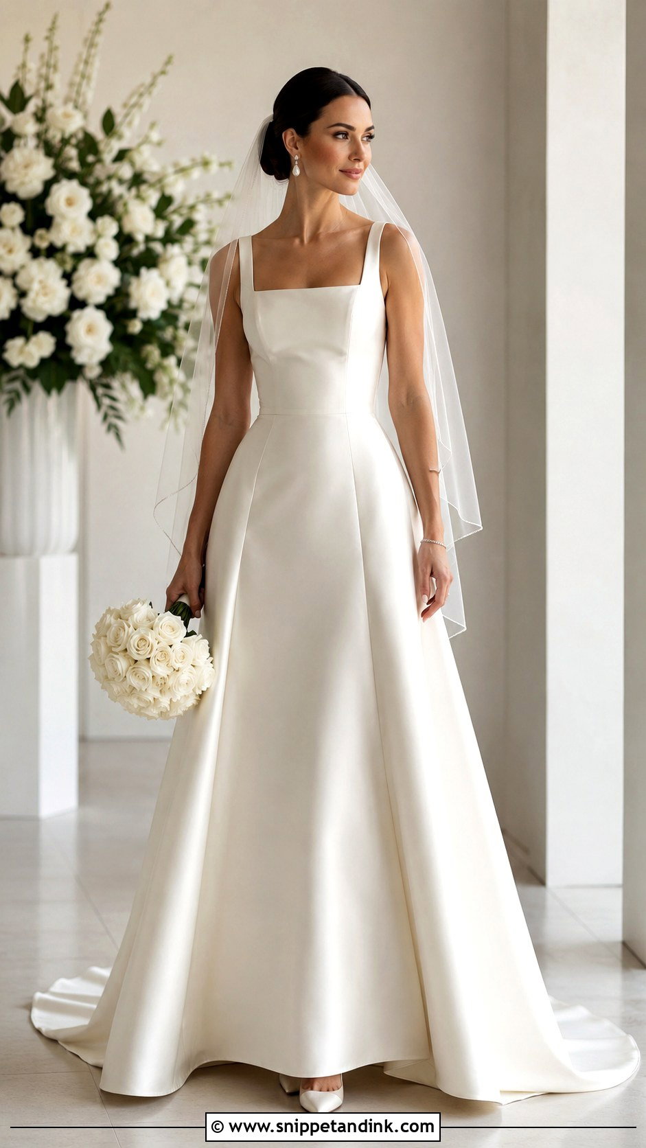 Cheap Satin A Line Wedding Dress - Snippet and Ink - 20 Cheap Wedding Dresses Online