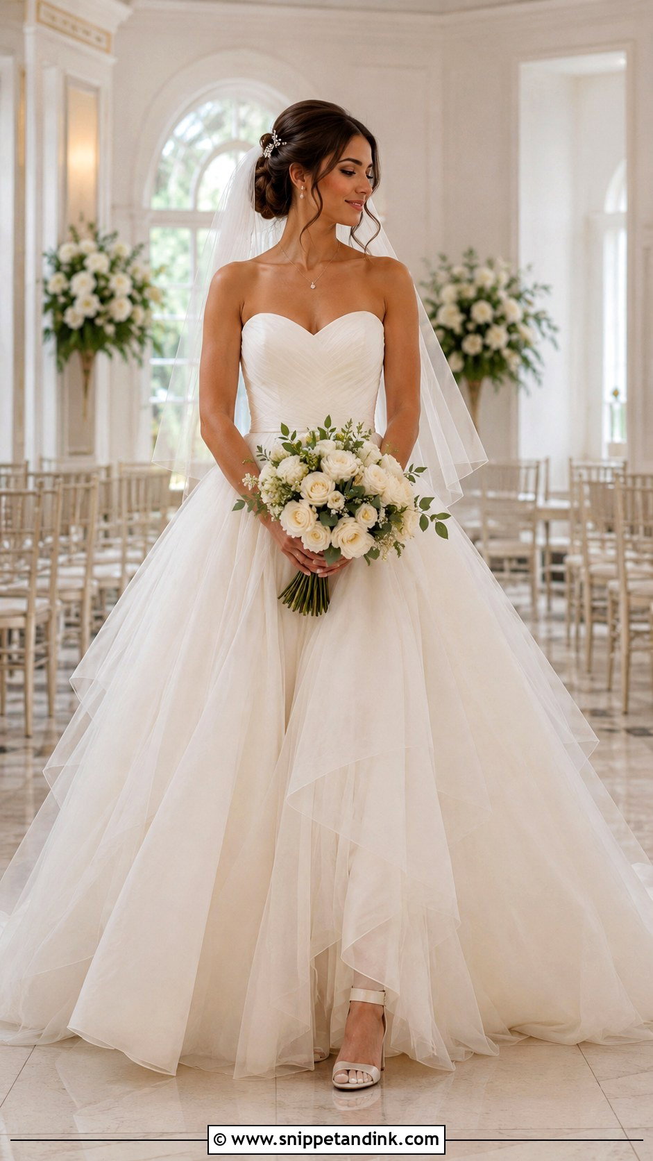 Cheap Tulle Ball Gown Wedding Dress - Snippet and Ink - 20 Cheap Wedding Dresses Online