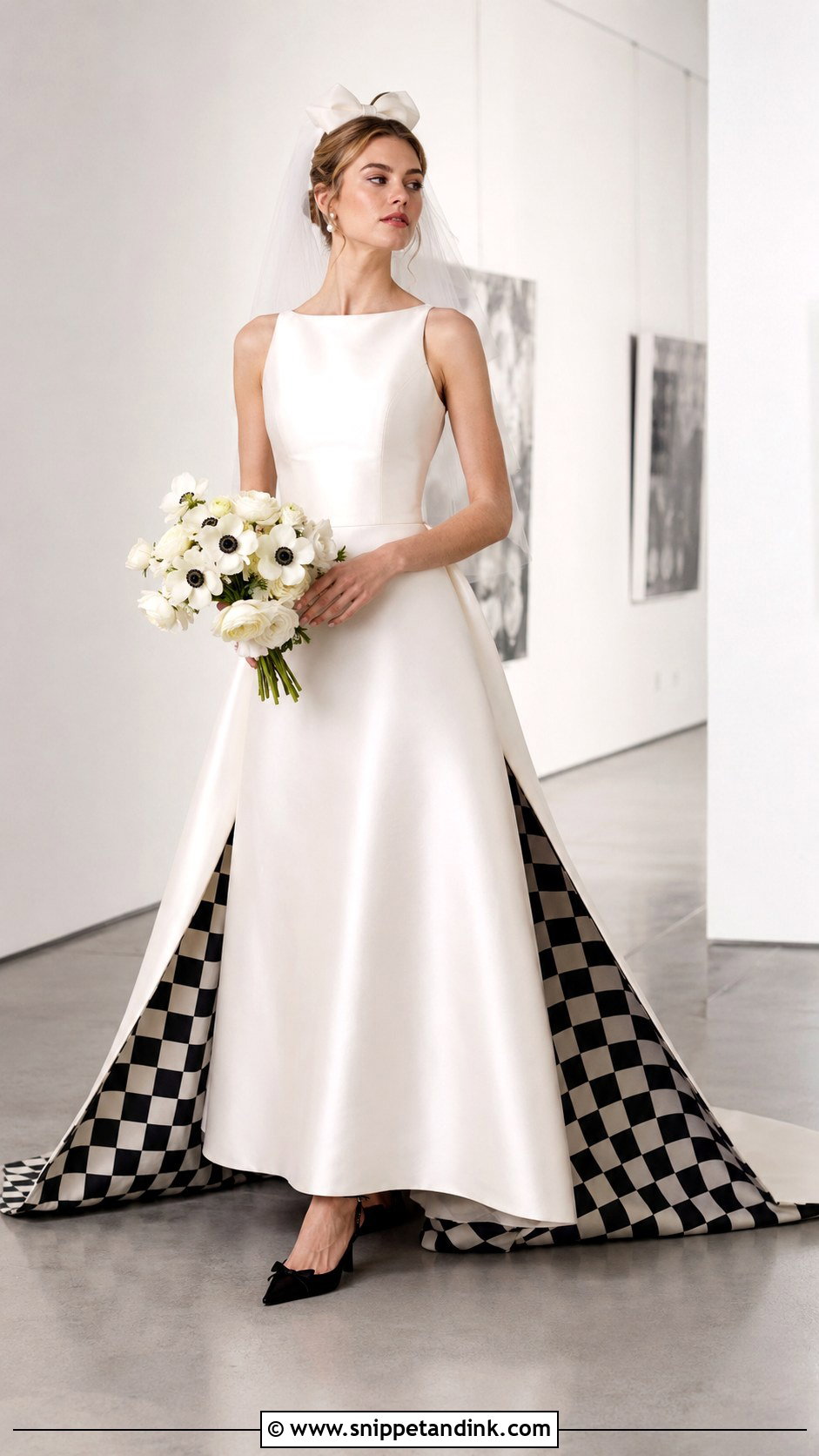 Checkerboard Alice in Wonderland Wedding Dress - Snippet and Ink - 20 Alice in Wonderland Wedding Dress Ideas