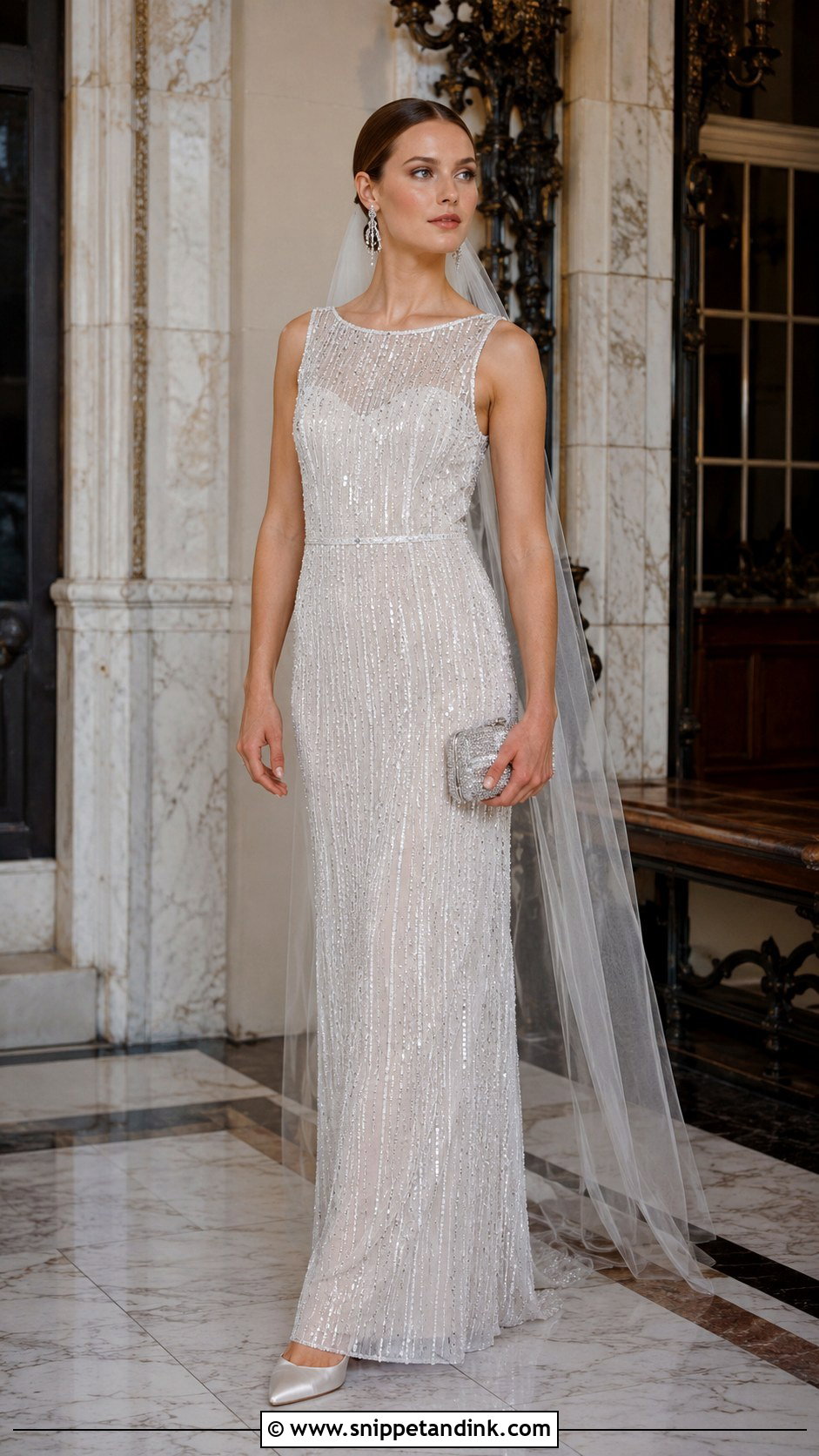 Cher Beaded Column Wedding Dress - Snippet and Ink - 20 Cher Wedding Dress Ideas