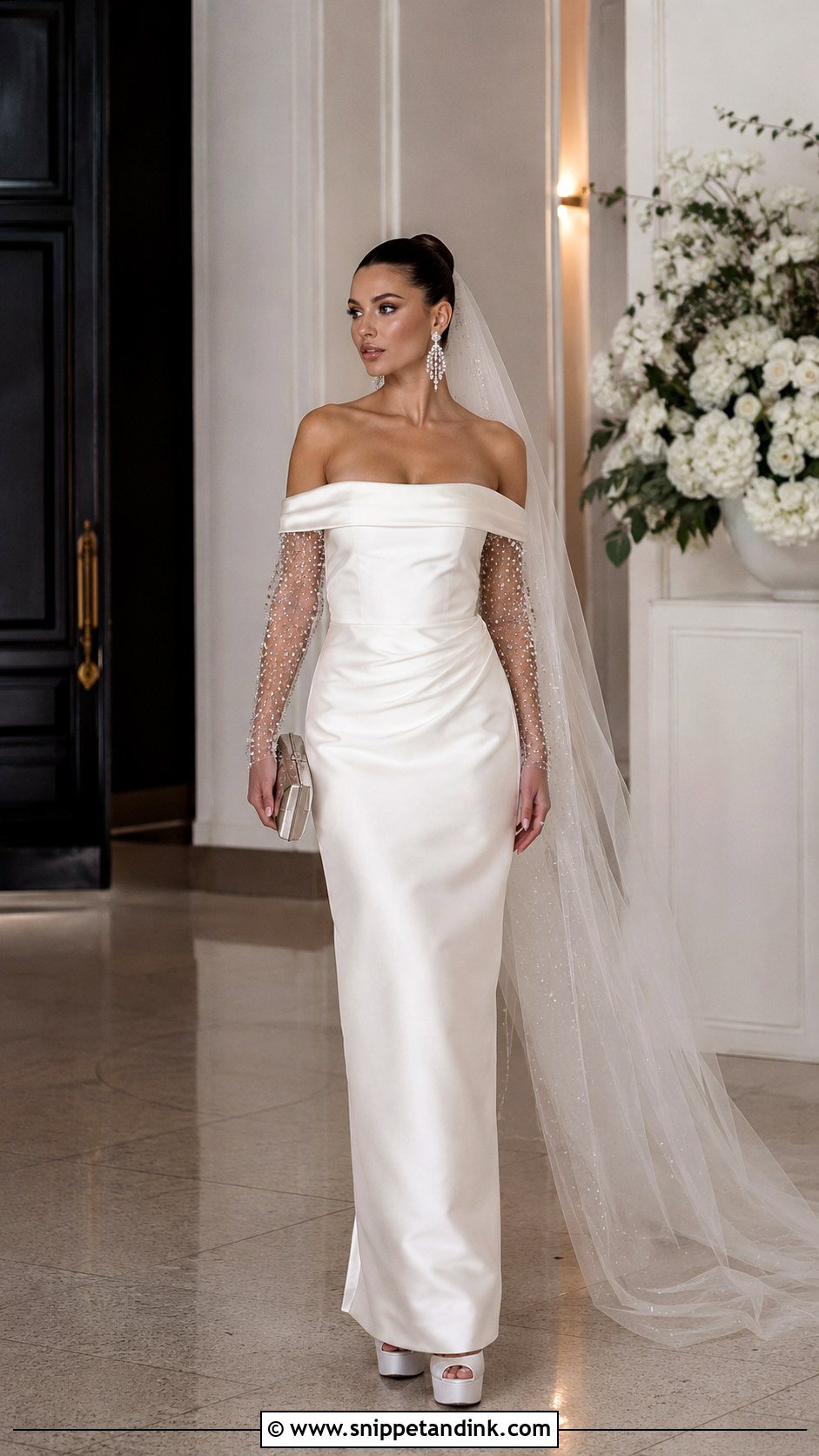 Cher Off Shoulder Wedding Dress - Snippet and Ink - 20 Cher Wedding Dress Ideas