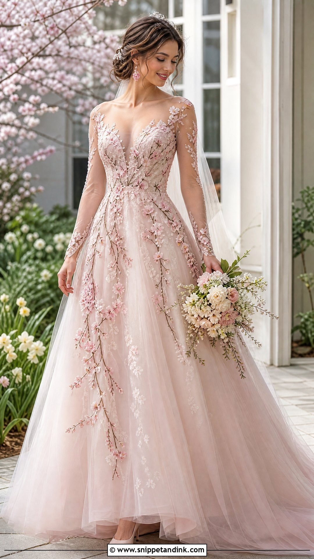 Cherry Blossom Wedding Dress - Snippet and Ink - 25 Flowers Wedding Dresses