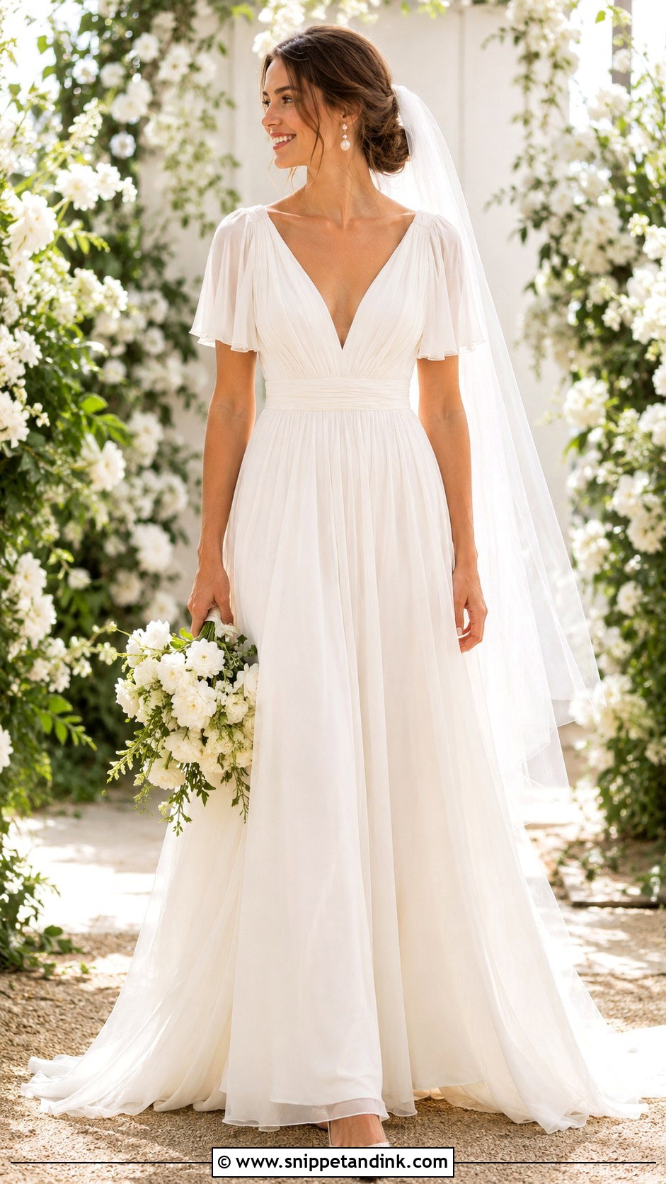 Chiffon A Line Angel Wedding Dress - Snippet and Ink - 20 Angel Wedding Dress Ideas