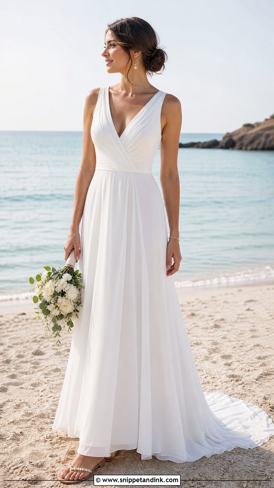 Chiffon A Line Beach Wedding Dress - Snippet and Ink - 25 Simple Beach Wedding Dress Ideas