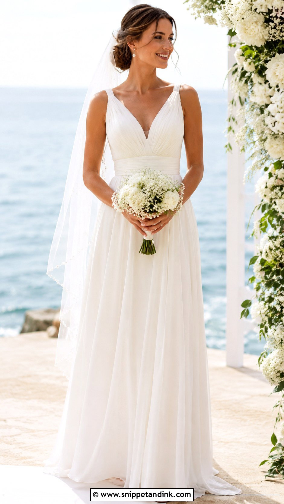 Chiffon A Line Beach Wedding Dress - Snippet and Ink - 20 Beach Style Wedding Dresses