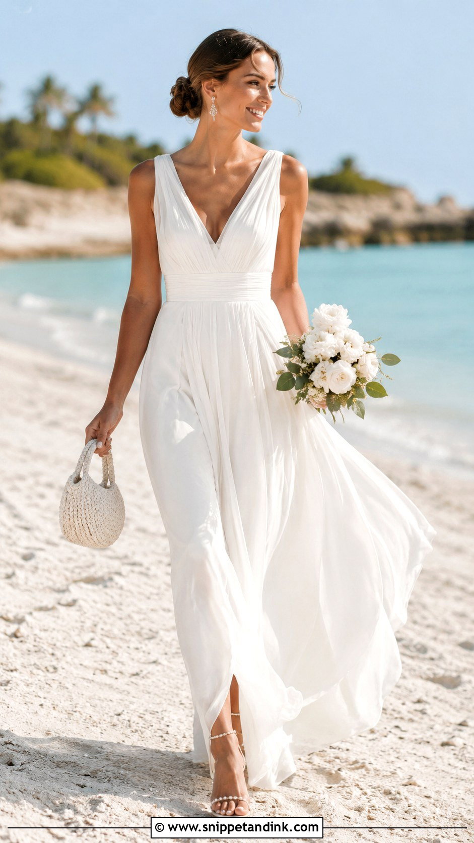 Chiffon A Line Bridal Maxi Dress - Snippet and Ink - 20 Bridal Maxi Ideas