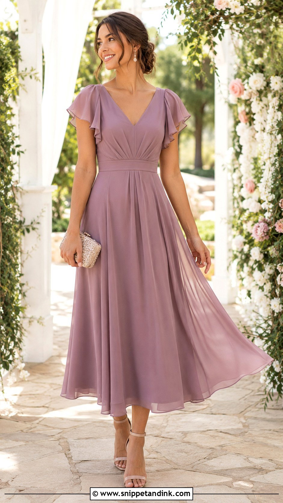 Chiffon A Line Dress For Sister Wedding - Snippet and Ink - 25 Sister Wedding Dress Ideas