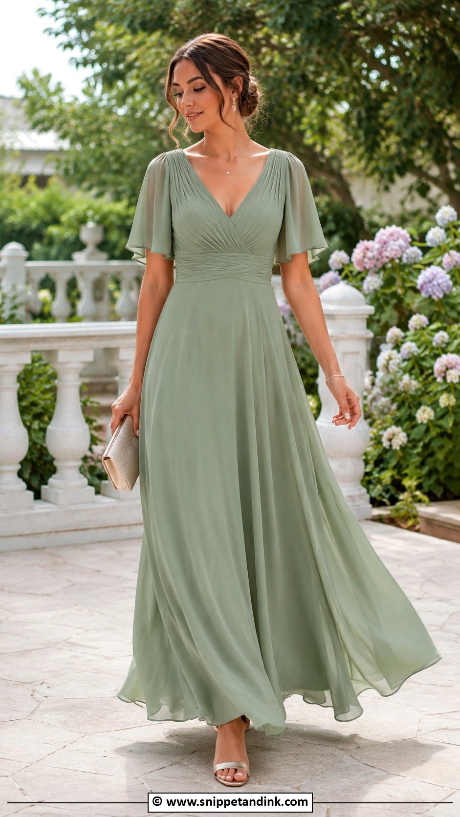 Chiffon A Line Gown Outfit - Snippet and Ink - 30 A Line Gown Ideas