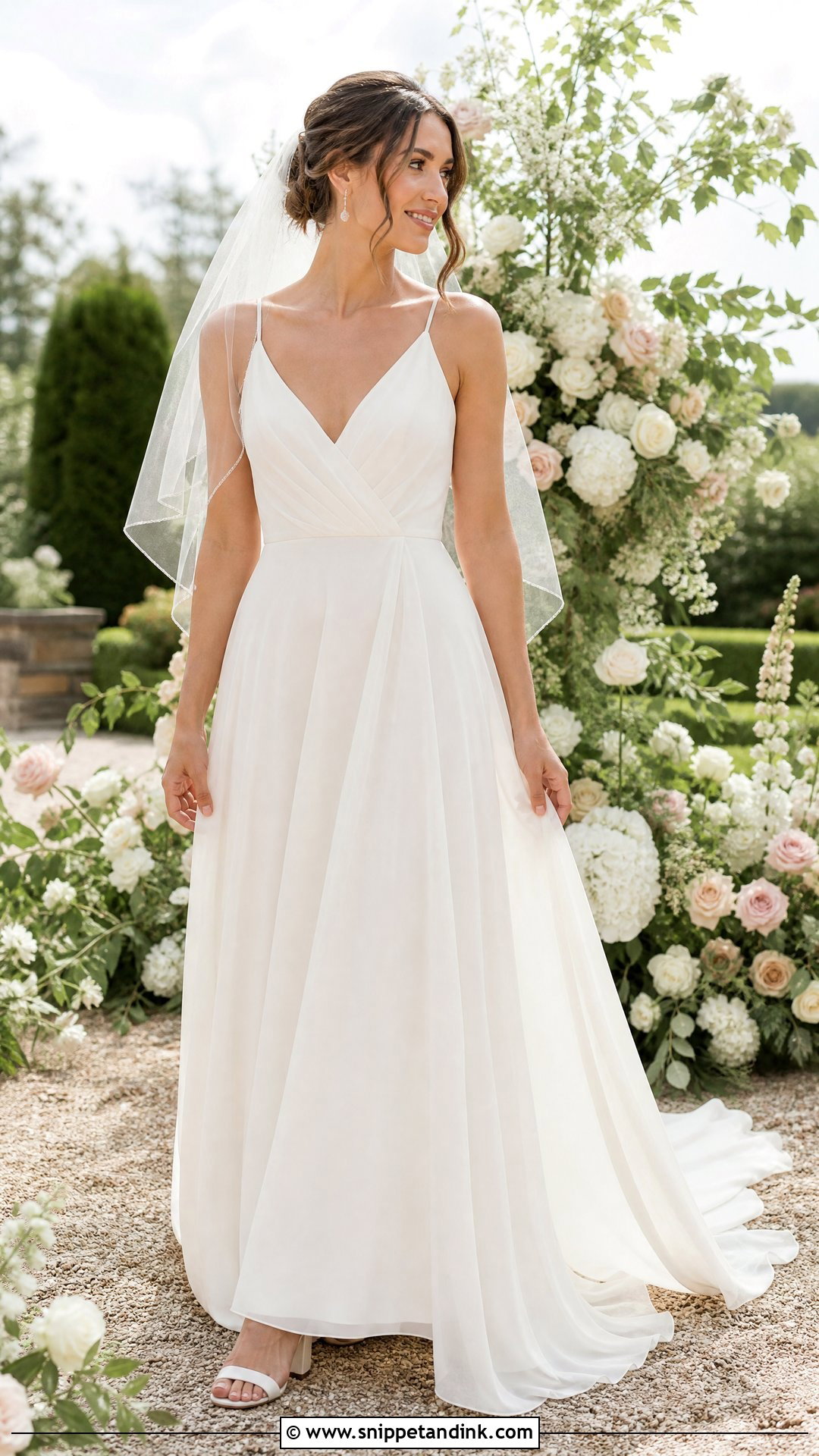 Chiffon A Line Summer Wedding Dress - Snippet and Ink - 20 Wedding Dresses for Summer