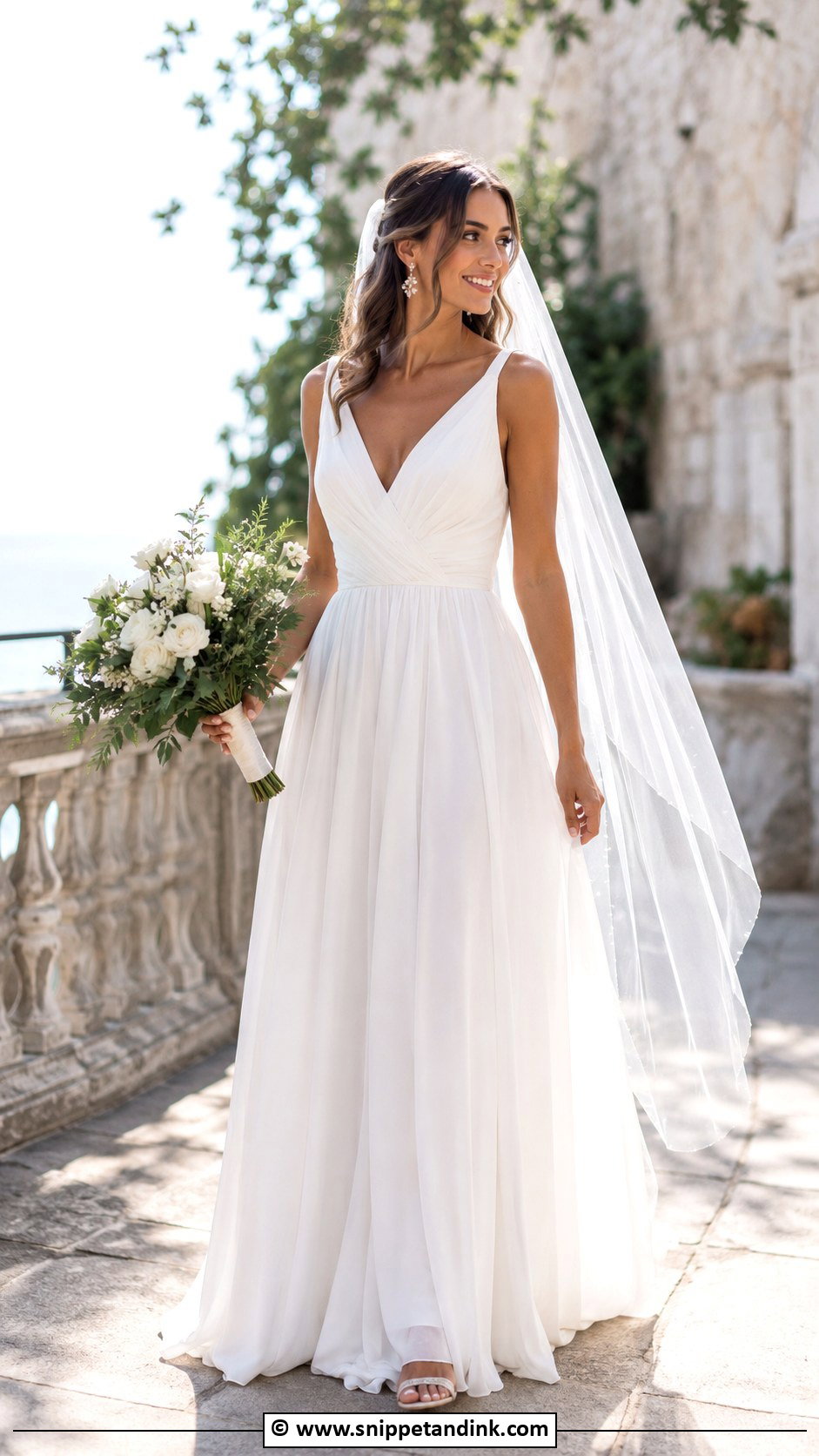 Chiffon A Line Wedding Dress - Snippet and Ink - 30 Ethereal Wedding Dress Romantic Ideas