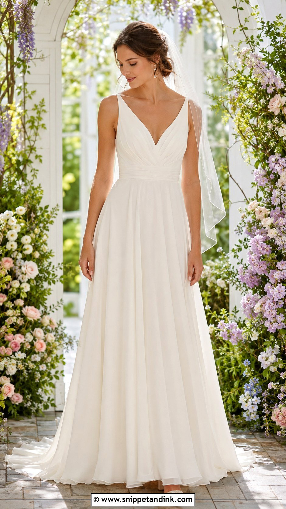 Chiffon A Line Wedding Dress - Snippet and Ink - 20 Comfortable Wedding Dress Ideas