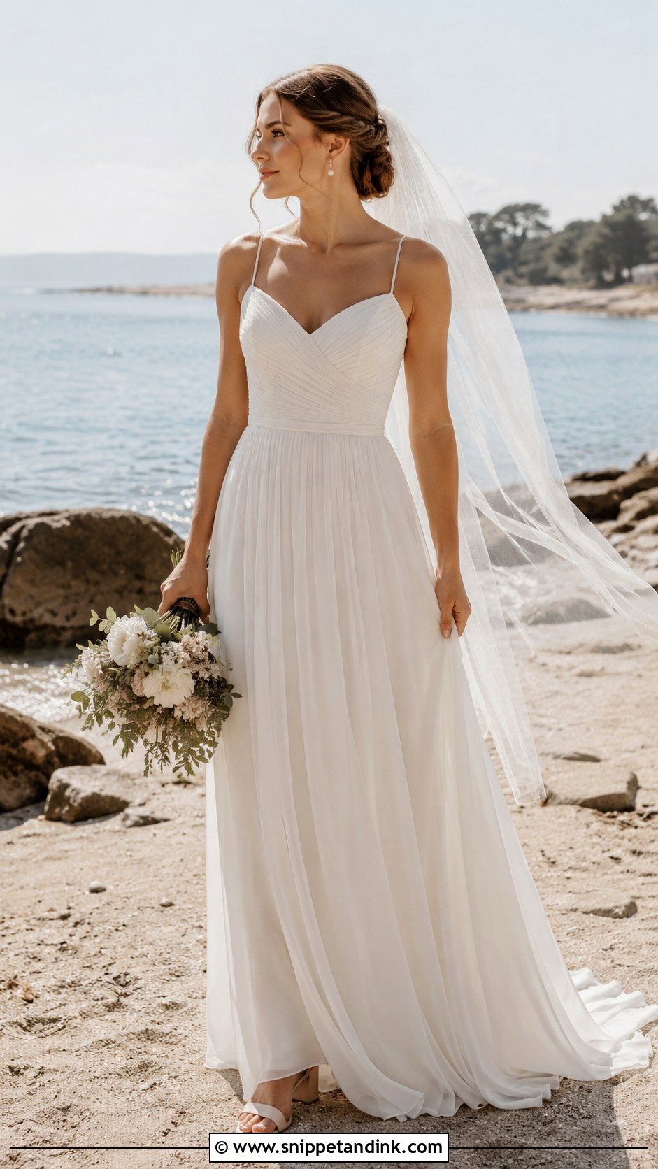 Chiffon A Line Wedding Dress - Snippet and Ink - 30 Wedding Dresses a Line