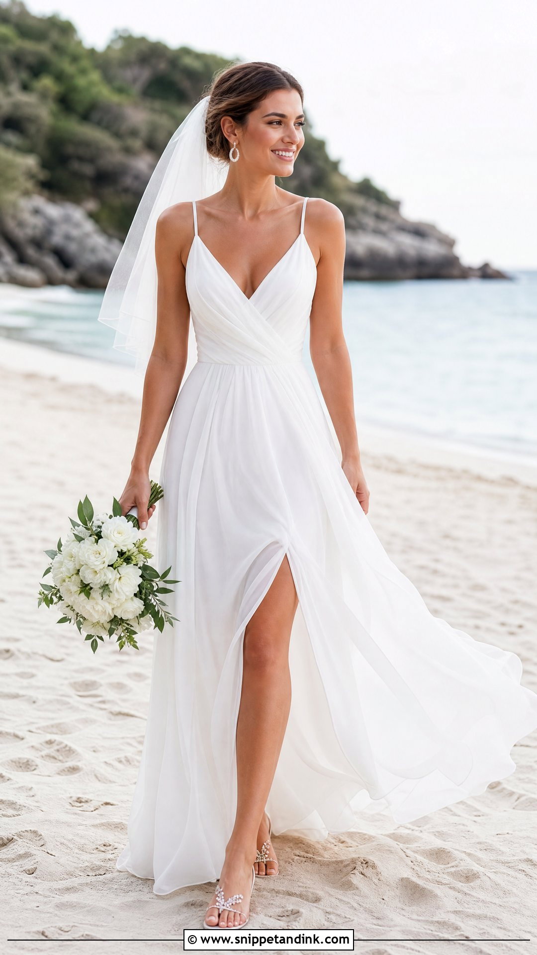 Chiffon Beach Strappy Wedding Dress - Snippet and Ink - 20 Strappy Wedding Dress Ideas