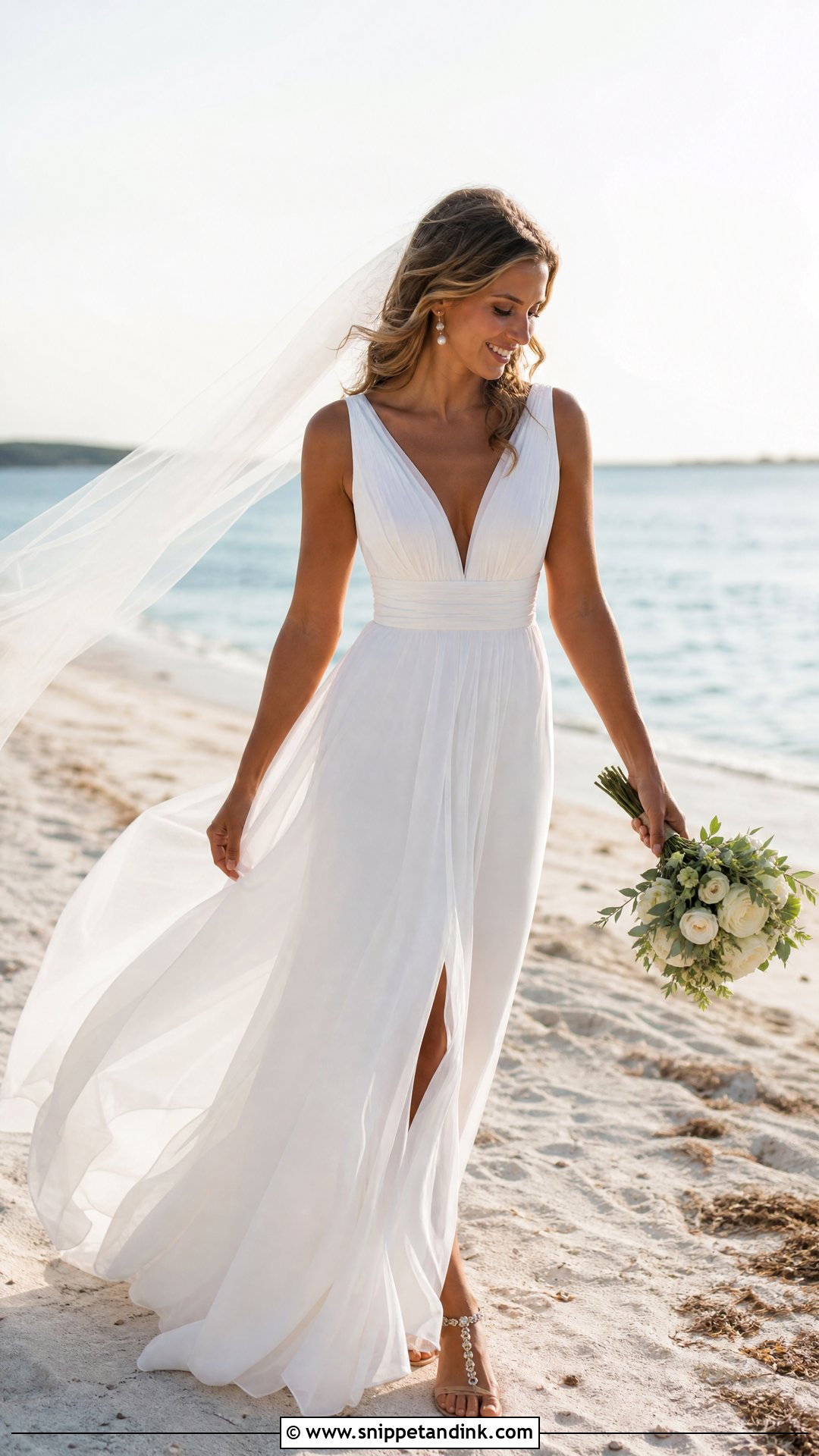 Chiffon Beach Wedding Dress - Snippet and Ink - 20 Wedding Dresses for Sale