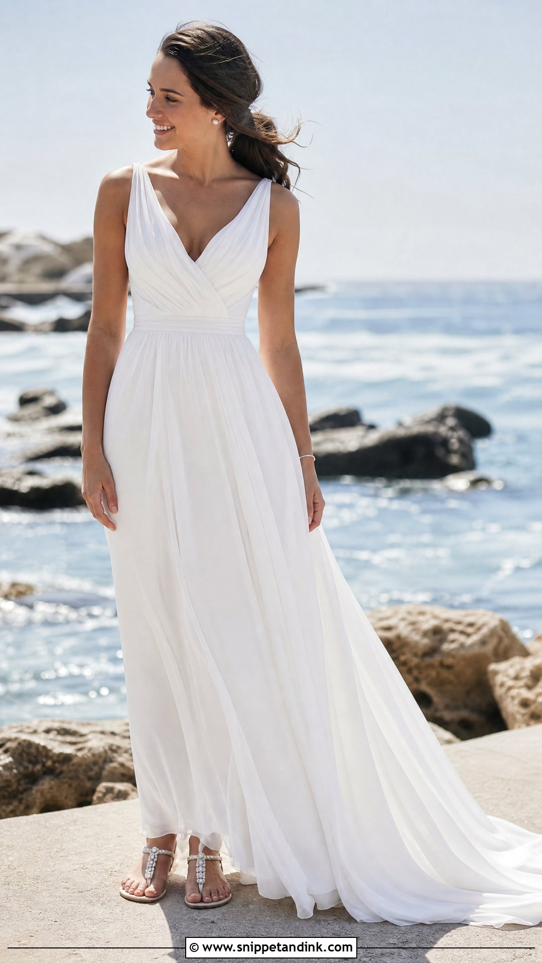 Chiffon Beach Wedding Dress - Snippet and Ink - 20 Outdoorsy Wedding Dress Ideas