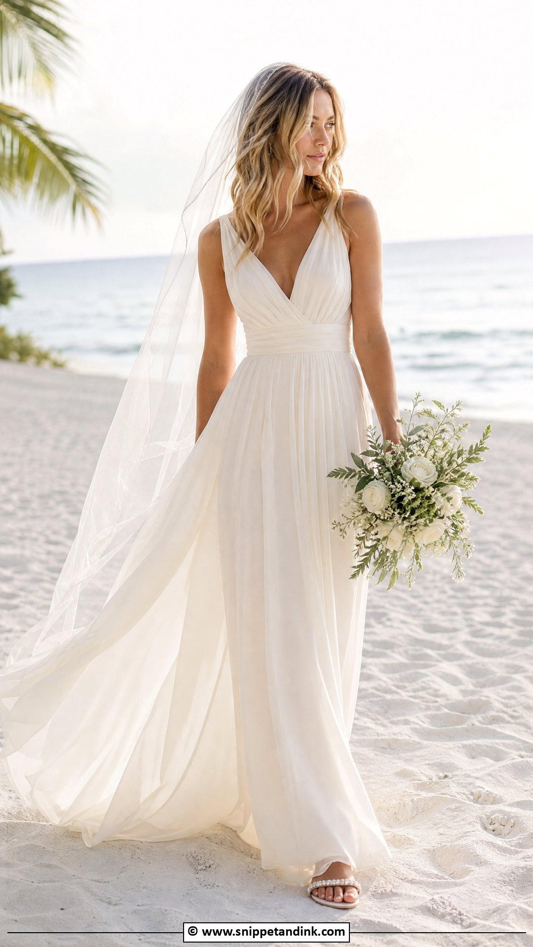 Chiffon Beach Wedding Dress - Snippet and Ink - 35 Beach Wedding Dress Ideas
